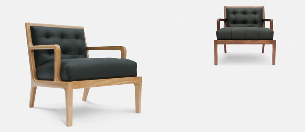 Lucan arm chair Leather Walnut Oak