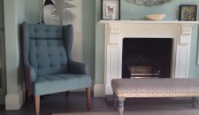 Norton Wing Chair with pink piping